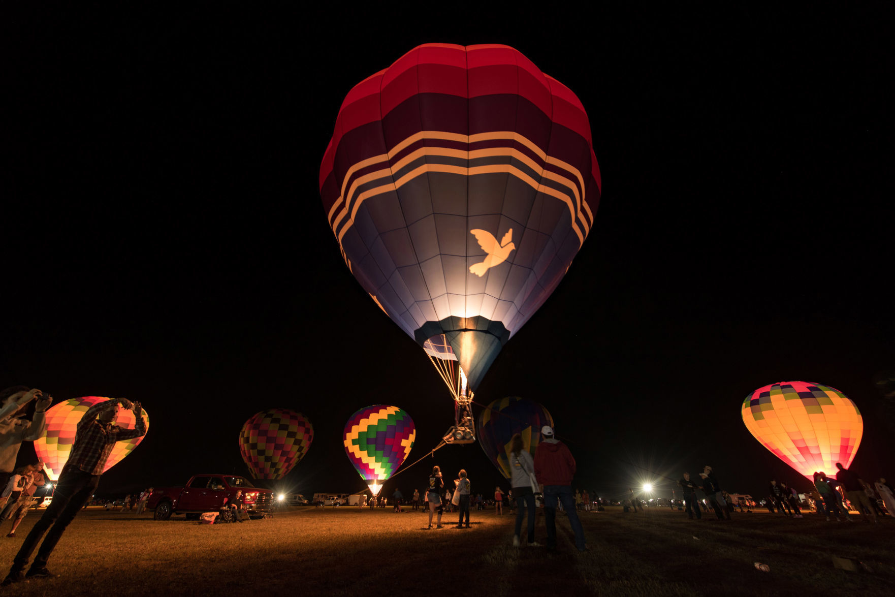 Adirondack Balloon Festival, moon glow